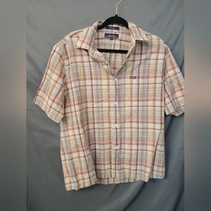 faconnable mens Button up Short Sleeve Shirt size M